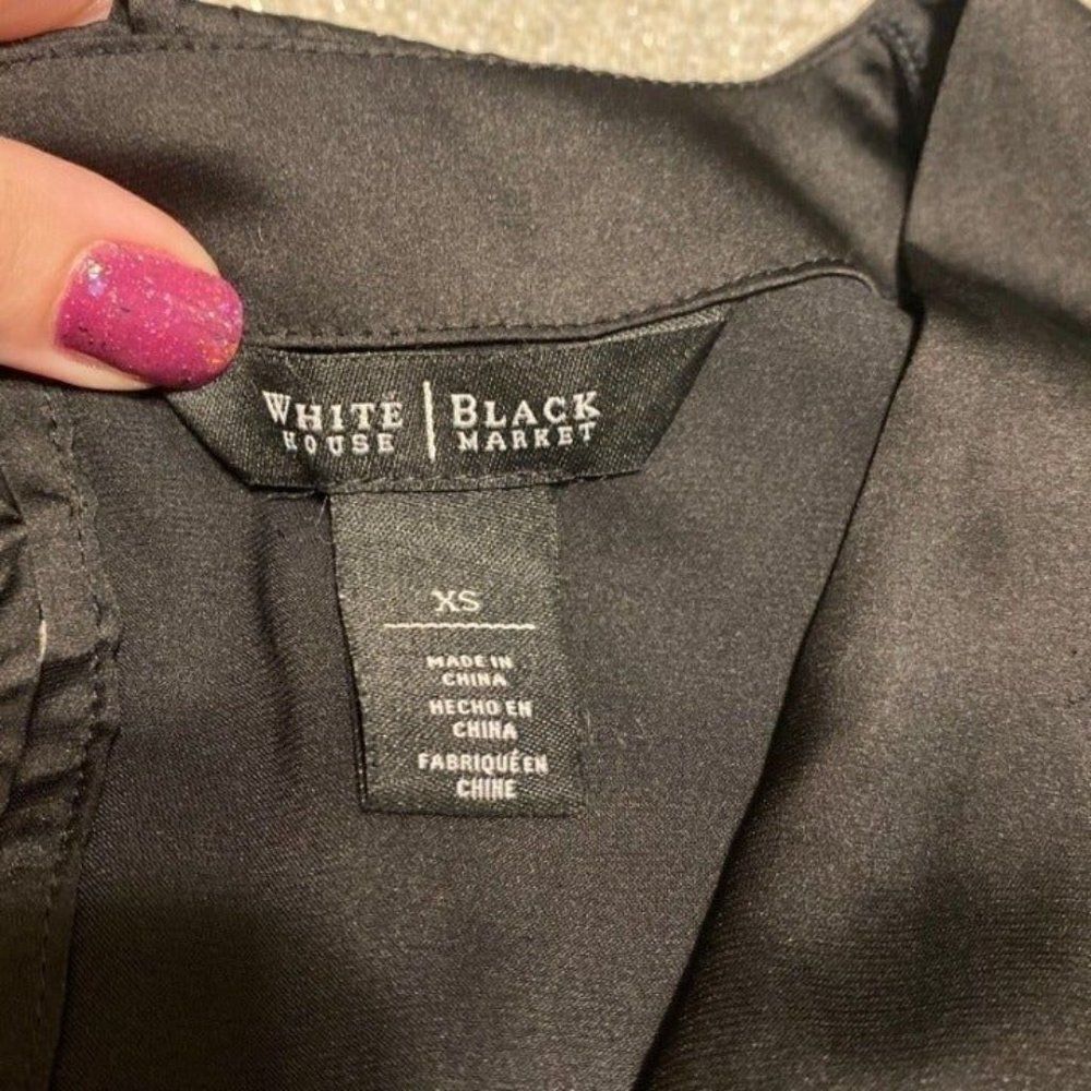 White House Black Market Drape Front Blouse XS - Picture 6 of 8